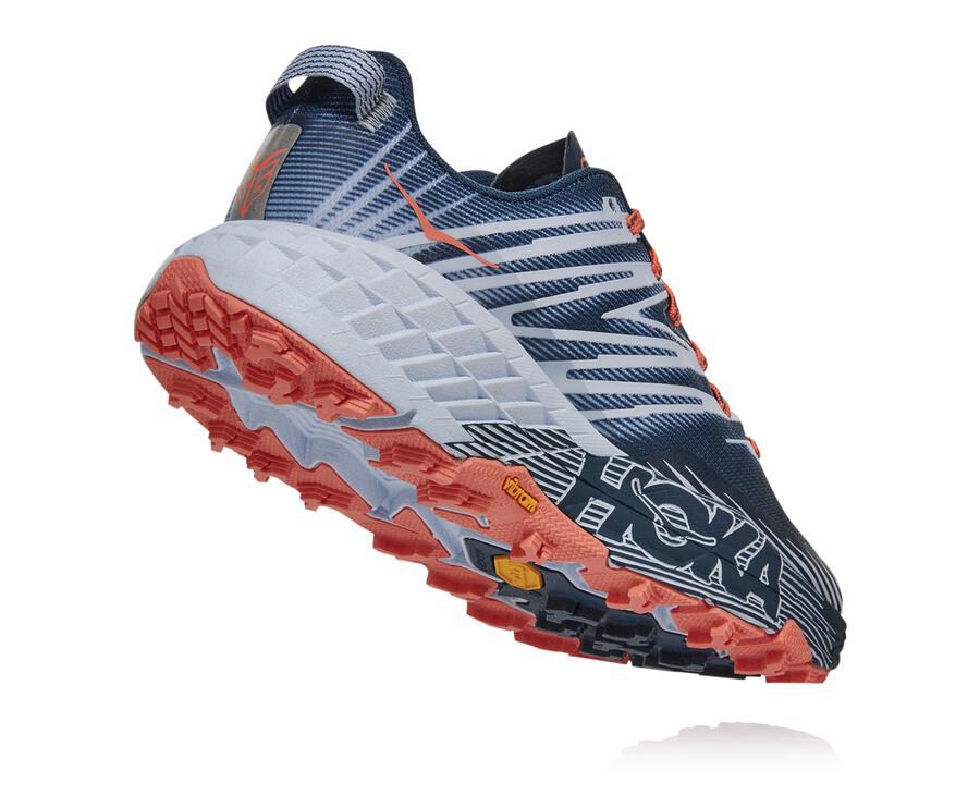 Tenis Trail Hoka One One Feminino Azul Marinho/Branco - Speedgoat 4 - 782-QUJRHC